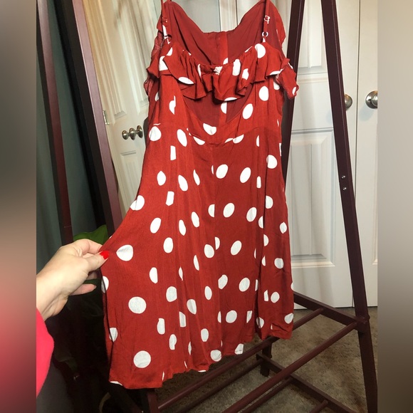 NWT Women’s Red Polka Dot Mini Dress SZ. L - Picture 9 of 15